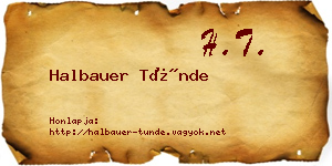 Halbauer Tünde névjegykártya